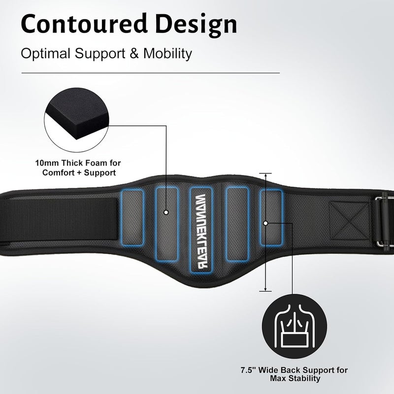 M MANUEKLEAR MANUEKLEAR Gym Weight Lifting Belt Weight Lifting Workout Weightlifting Powerlifting Belt for Men Women - 7.5inch - Bodybuilding Fitness Back Support for Cross Training, Squats, Lunges - Image 3